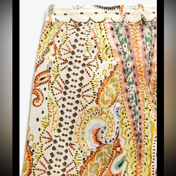 NWT ZARA Printed Flared Pants - Picture 8 of 8